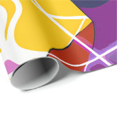 Papier Cadeau Vibrant Stylized Portrait with Abstract Elements (Coin rond)