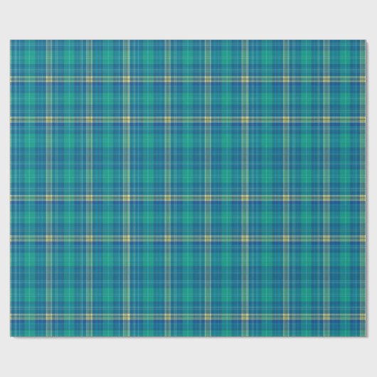 Papier Cadeau Vibrant Teal and Mariner Plaid (Plat)