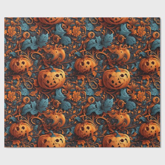 Papier Cadeau Vibrant thème Halloween (Plat)