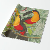 Papier Cadeau Vibrant Tropical Toucan Birds Art Exotic Jungle (Déroulé)