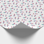 Papier Cadeau Vibrant Watercolor Feather All-Over Print (Coin)