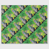 PAPIER CADEAU VIBRATION DE MATTER, FRACTAL WOMAN IN GREEN YELLOW (Plat)