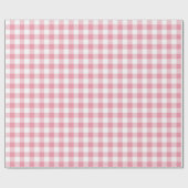 Papier Cadeau Vichy à carreaux rose petit 1 pouce (Plat)
