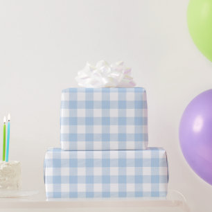 Papier Cadeau Vichy bébé bleu