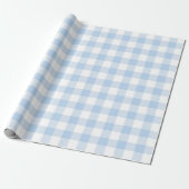 Papier Cadeau Vichy bébé bleu (Déroulé)