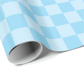 Papier Cadeau Vichy Bleu Bébé (Coin rond)