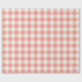 Papier cadeau - Vichy corail (Plat)