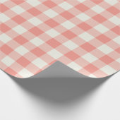 Papier cadeau - Vichy corail (Coin)