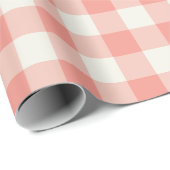 Papier cadeau - Vichy corail (Coin rond)