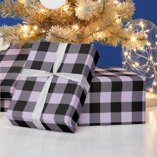 Papier Cadeau Vichy Noël Violet et Noir Buffalo