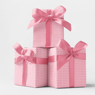 Papier Cadeau Vichy rose petit damier uni