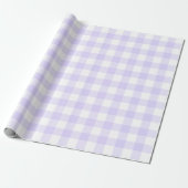 Papier Cadeau Vichy violet pastel (Déroulé)