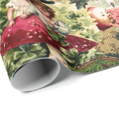 Papier Cadeau Victorian Crimson Christmas (Coin rond)