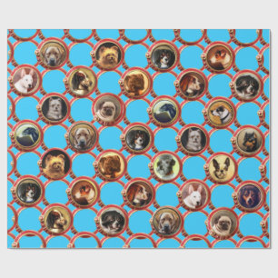 Papier Cadeau VICTORIAN ENAMELS MINIATURE PORTRAITS DE CHIEN Sky