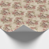 Papier Cadeau Victorian Gothic Skull & Rose Wrapping Paper (Coin)