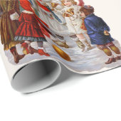 Papier Cadeau Victorian Guardian Angel Cadeaux de Noël (Coin rond)