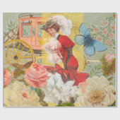 Papier Cadeau Victorian Lady Woman Fun Carriage (Plat)