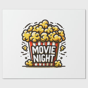 Papier Cadeau Vidéo Night Delight Jouer Popcorn