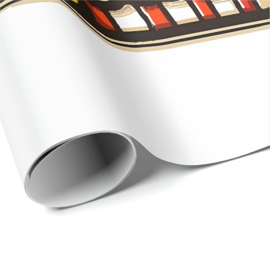 Papier Cadeau Vidéo Night Delight Jouer Popcorn (Coin rond)