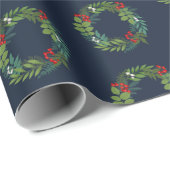 Papier Cadeau Vie De Noël Saine Et Verdure (Coin rond)