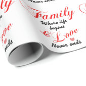 Papier Cadeau Vie familiale et amour (Coin rond)