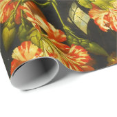 Papier Cadeau Vie morte avec fleurs et fruits (Coin rond)