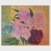 Papier Cadeau Vie morte avec Peonies Peinture (Plat)