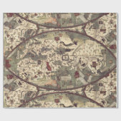 Papier Cadeau Vieille carte médiévale (Plat)