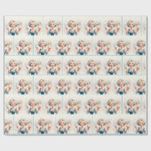 Papier Cadeau Vieille Dame Classique Avec Cocktail (Plat)