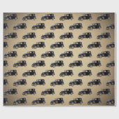 Papier Cadeau Vieille voiture noire (Plat)