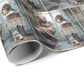 Papier Cadeau Vielle dame dansant au Gramophone (Coin rond)