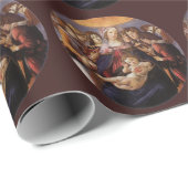 Papier Cadeau Vierge à l'Enfant avec des Anges par Sandro Bottic (Coin rond)