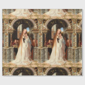 PAPIER CADEAU VIERGE AVEC ENFANT, ANGES MUSICAUX NOËL (Plat)