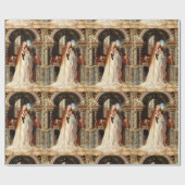 PAPIER CADEAU VIERGE AVEC ENFANT, ANGES MUSICAUX NOËL (Plat)