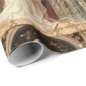 PAPIER CADEAU VIERGE AVEC ENFANT, ANGES MUSICAUX NOËL (Coin rond)