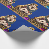 Papier Cadeau VIERGE AVEC ENFANT Bleu Noël (Coin)