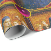 Papier Cadeau VIERGE AVEC ENFANT ET ANGES Fra Angelico Xmas (Coin rond)