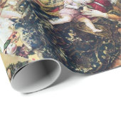 PAPIER CADEAU VIERGE AVEC ENFANT NOËL JOIE PAIX AMOUR (Coin rond)