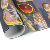 PAPIER CADEAU VIERGE AVEC ENFANT, SAINTS, ANGELS, GÈMES BLEU ROU (Coin rond)