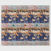 PAPIER CADEAU VIERGE AVEC L'ENFANT ET LES ANGES, PIERRES GEMMES (Plat)