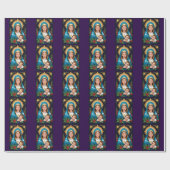 Papier Cadeau Vierge catholique chrétienne Marie Noël (Plat)