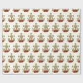 Papier Cadeau Vierge de Noël Marie Monogram Poinsettia (Plat)