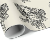 Papier Cadeau Vierge du zodiaque doré (Coin rond)