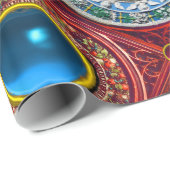 PAPIER CADEAU VIERGE, ENFANT, ANGES, COURONNES DE NOËL FLORALES, (Coin rond)