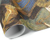 PAPIER CADEAU VIERGE ET ENFANT AVEC BLEU, ROSE, PIERRE GEMSTONES (Coin rond)