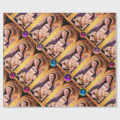 PAPIER CADEAU VIERGE ET ENFANT AVEC BLEU, ROSE, PIERRE GEMSTONES (Plat)