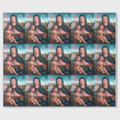 Papier Cadeau Vierge Marie béni avec Jésus et des anges (Plat)