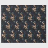 Papier Cadeau Vierge Marie et Bébé Jésus Nativité (Plat)