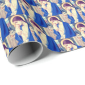 Papier Cadeau Vierge Marie et enfant par Marianne Stokes (Coin rond)