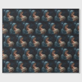 Papier Cadeau Vierge Marie et Jésus Christ Nativité de Noël (Plat)